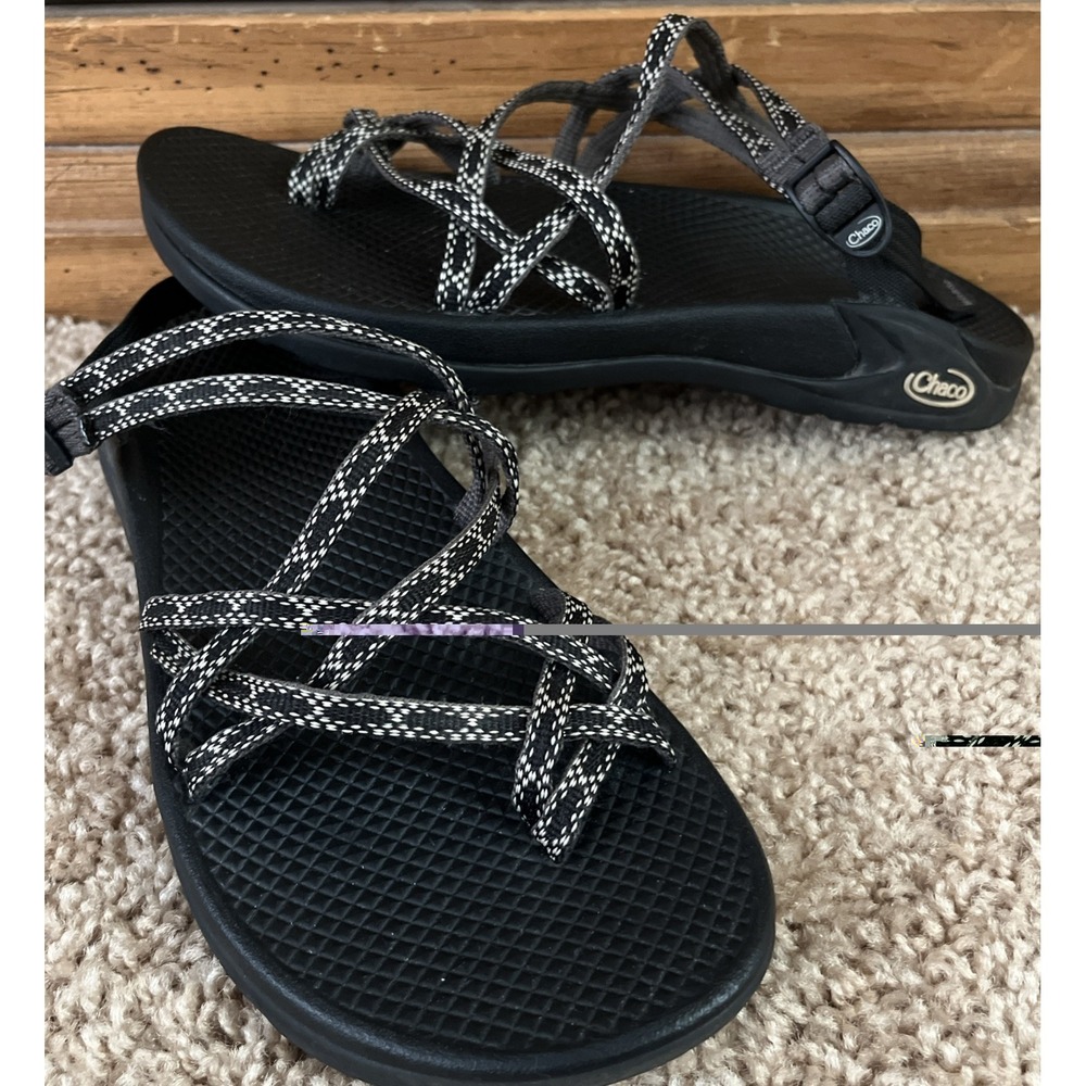 CHACO Strappy ZX/2 Sandals Black Backless Outdoor Sports Trail Slip On W9